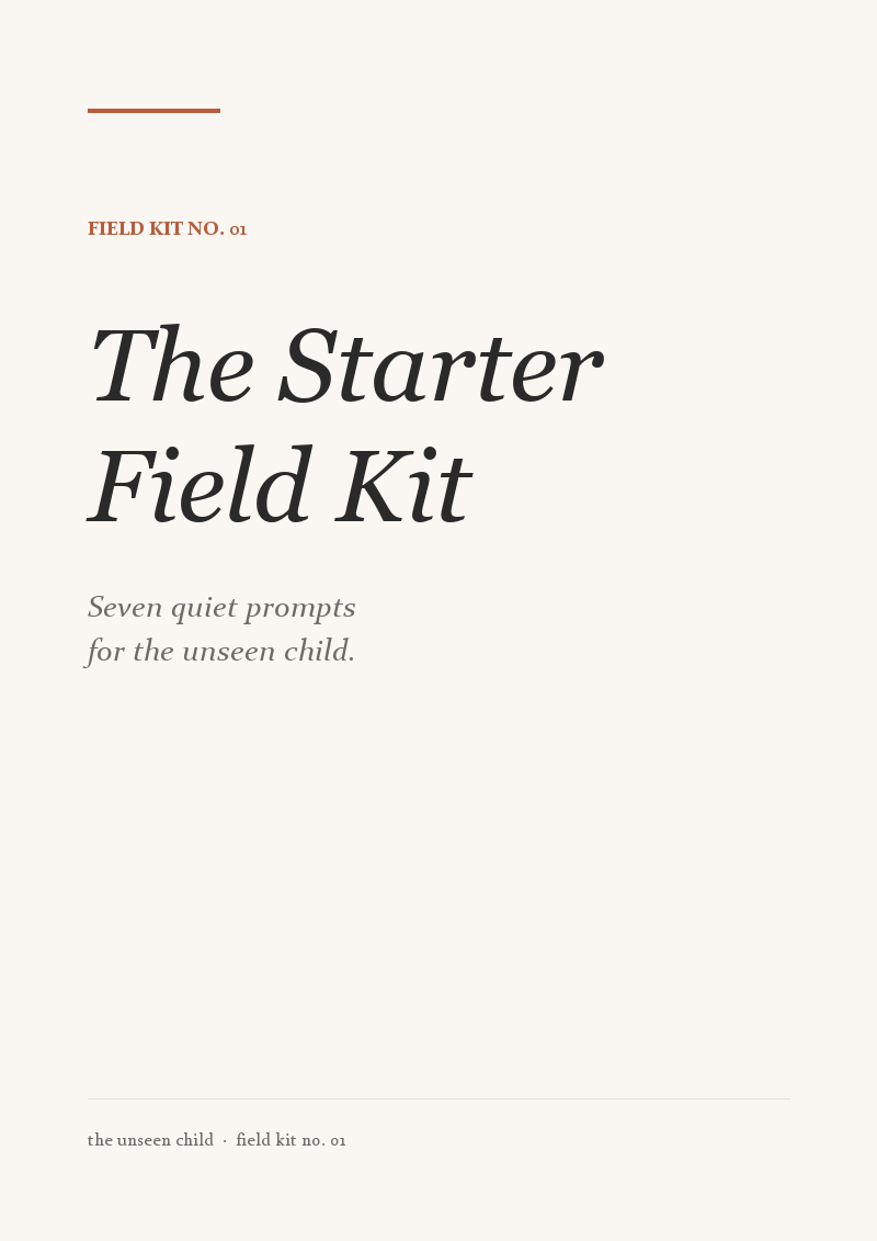 The Starter Field Kit — cover
